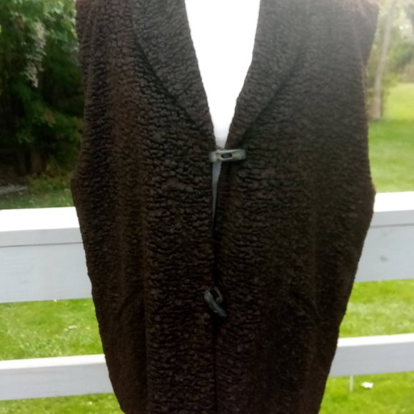 Chocolate Brown Vest from the Olsen Collection Size 14 Luxurious & Warm - Picture 3 of 8